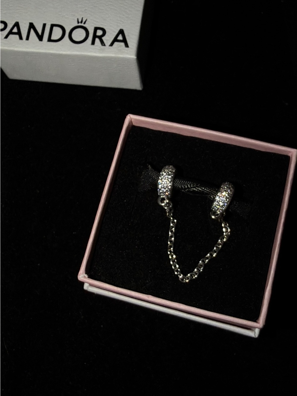 Sparkling Pavé Safety Chain Charm